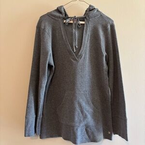 Victoria's Secret Charcoal Gray V-Neck Hooded Pullover